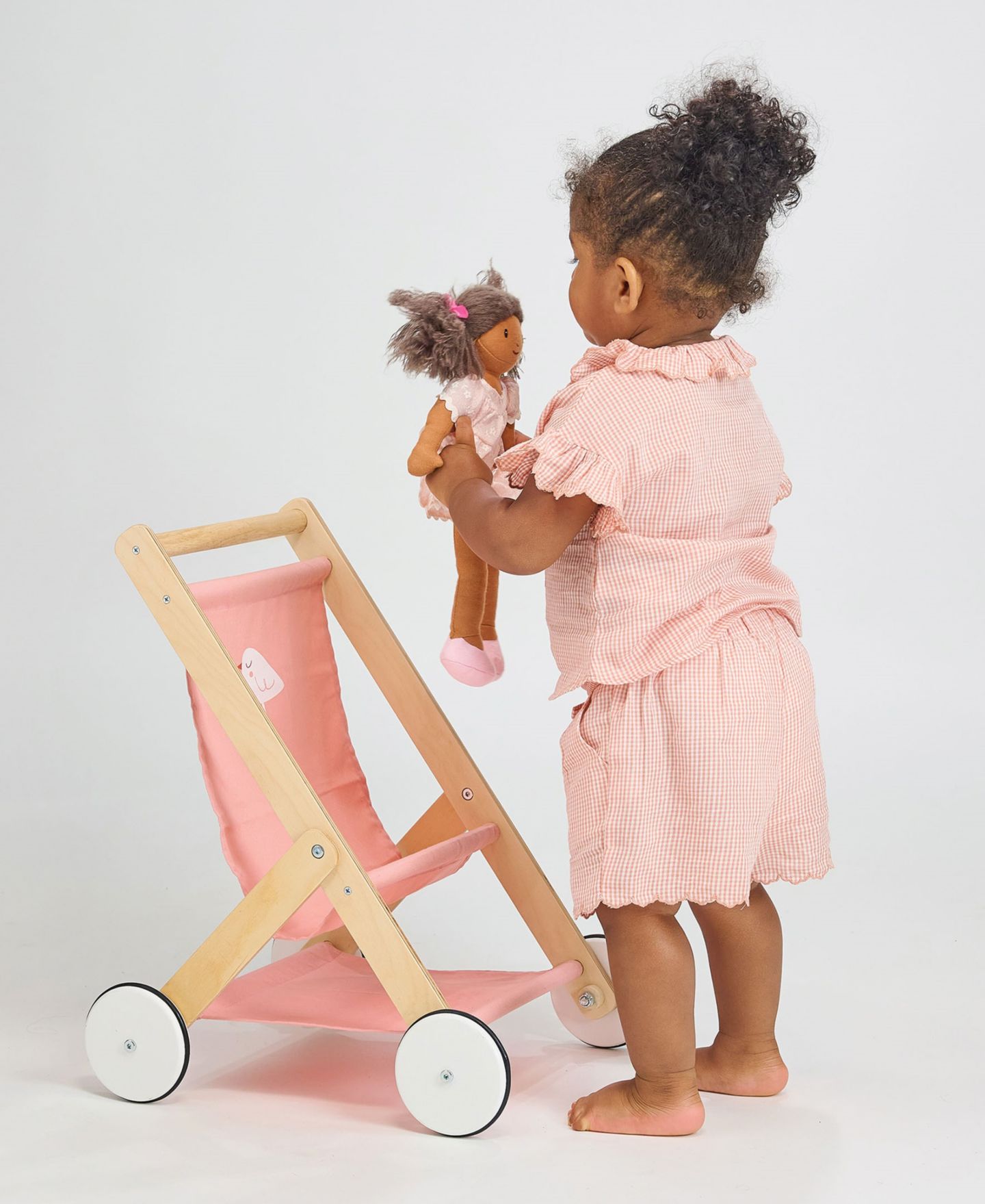Деревянная коляска для кукол Mentari Toys, 3+ — фото 4