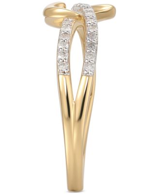 Diamond Interwoven Heart Ring (1/4 ct. t.w.) in 14k Gold-Plated Sterling Silver