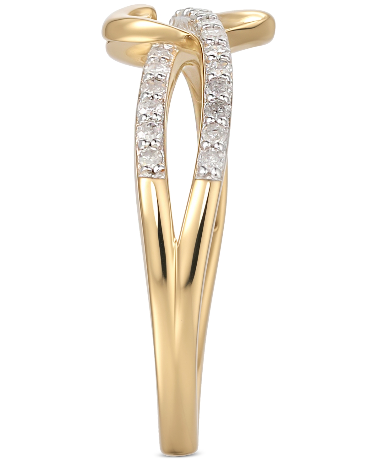 Macy's Diamond Interwoven Heart Ring (1/4 Ct. T.w.) In 14k Gold-plated Sterling Silver In Gold-plated Sterling Silver