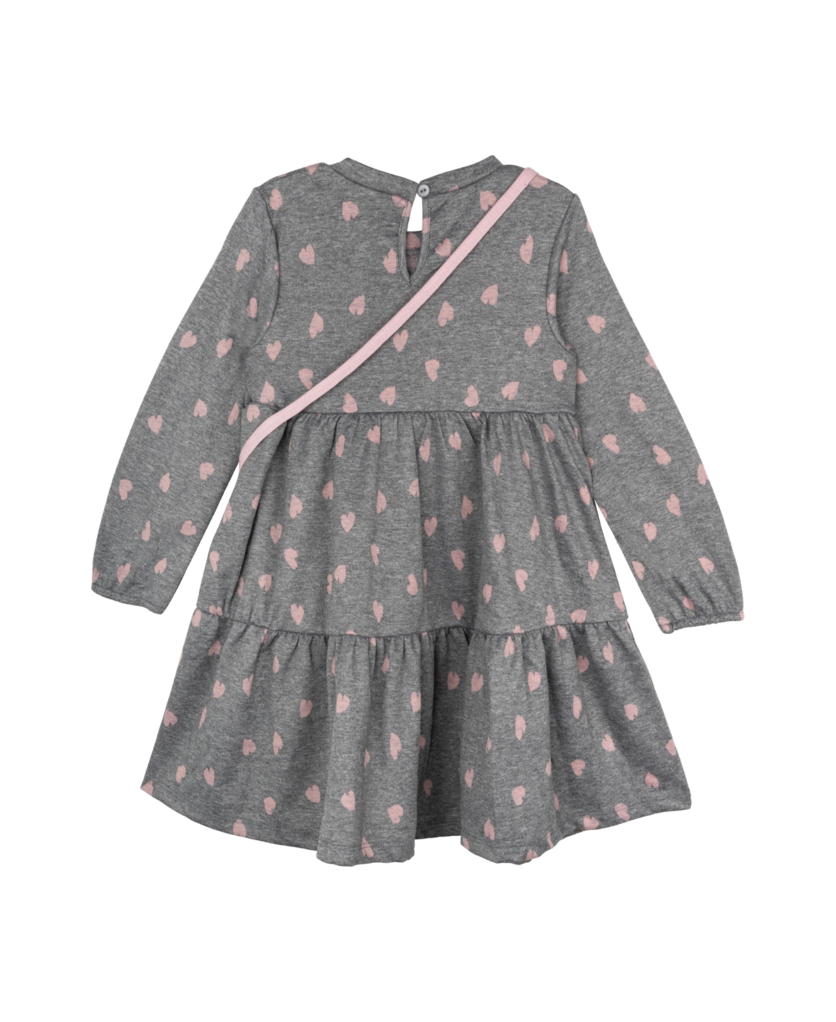 Rare Editions Little Girls Heart Knit Dress with Matching Fuzzy Heart Bag, 2-Piece Set