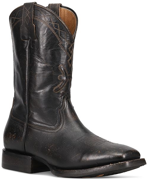 alfani Frye Men's Hauser Logo Stitch Leather Pull On Boot Men's Shoes