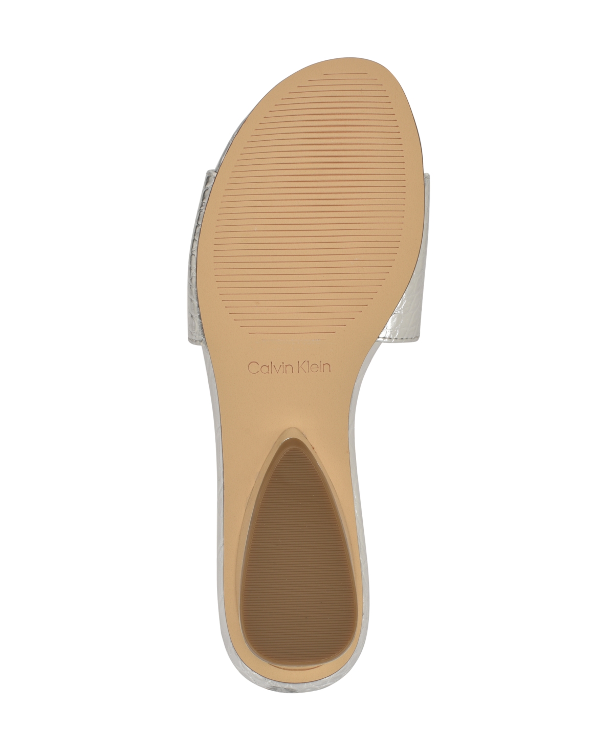 Calvin Klein Kimmie Slide Sandal In Silver Croco
