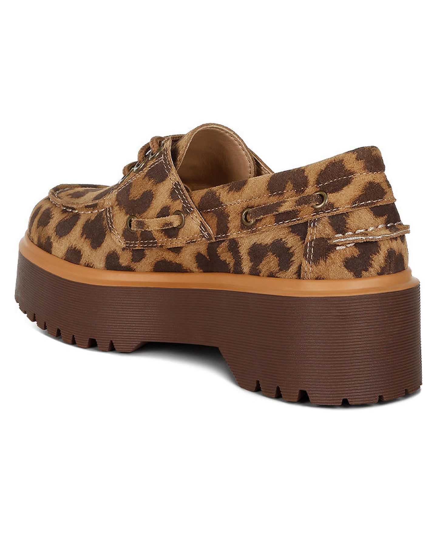 Женские туфли Rag & Co Onglur Leopard Print Suede Oxford, цвет: Коричневый — фото 3