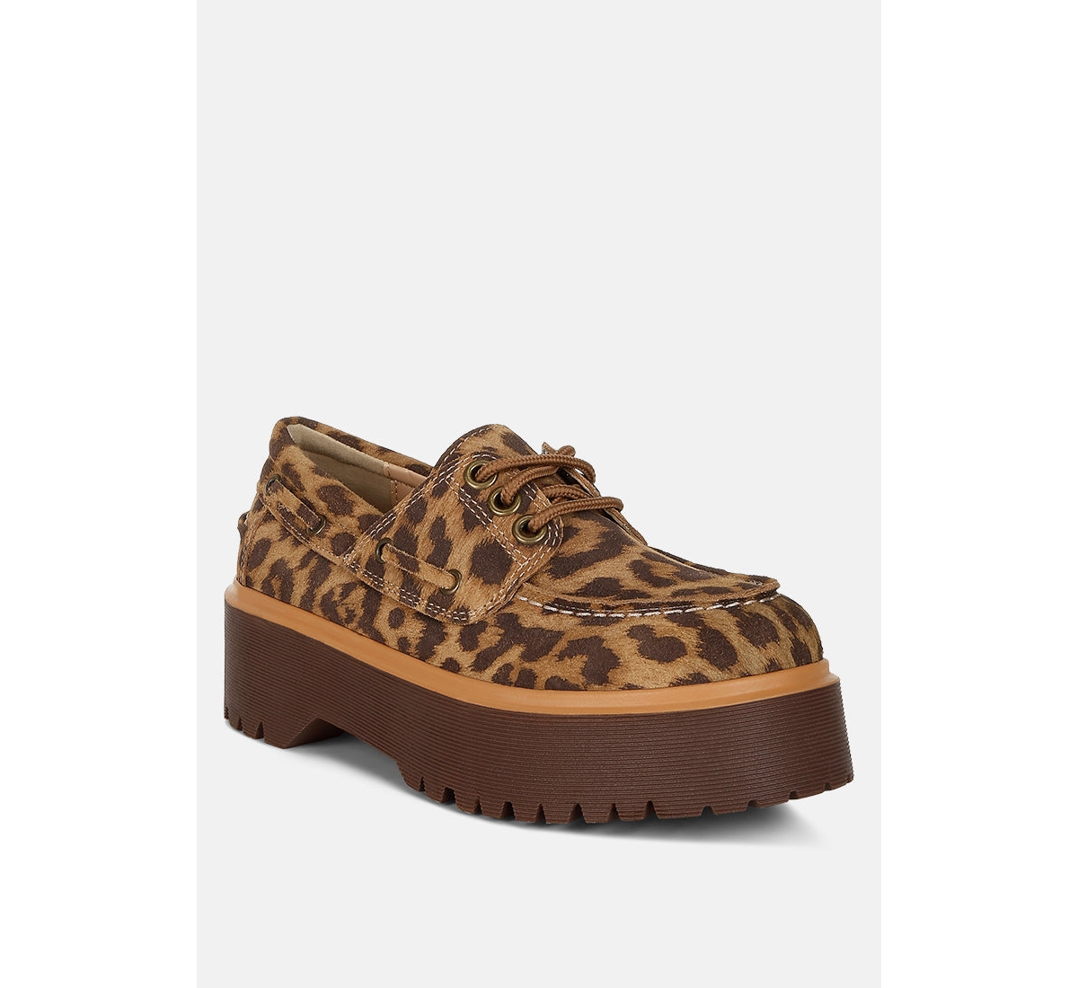Rag & Co OnglurPrint Suede Oxford Loafers - Leopard