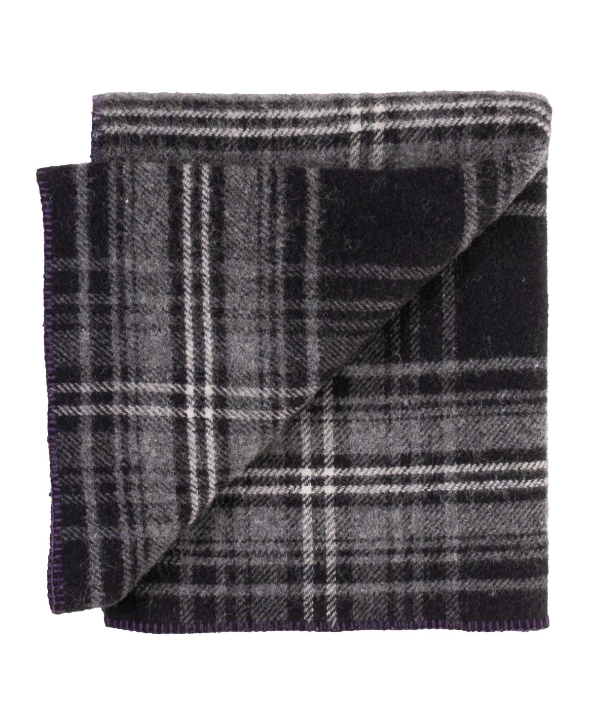 Prince Of Scots Highland Tweeds Big Throw, 59" X 80" In Black Grey