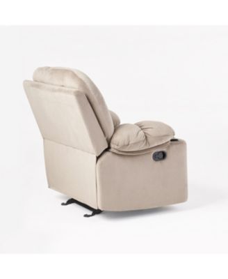  Large Size Skin-Friendly Fabric & Steel Frame Manual Recline, Dual Cup Holders, Overstuffed Comfort Recliner Chair