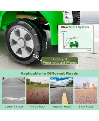 12V Kids Ride-on  Garbage Truck with Warning Lights and 6 Recycling Accessories