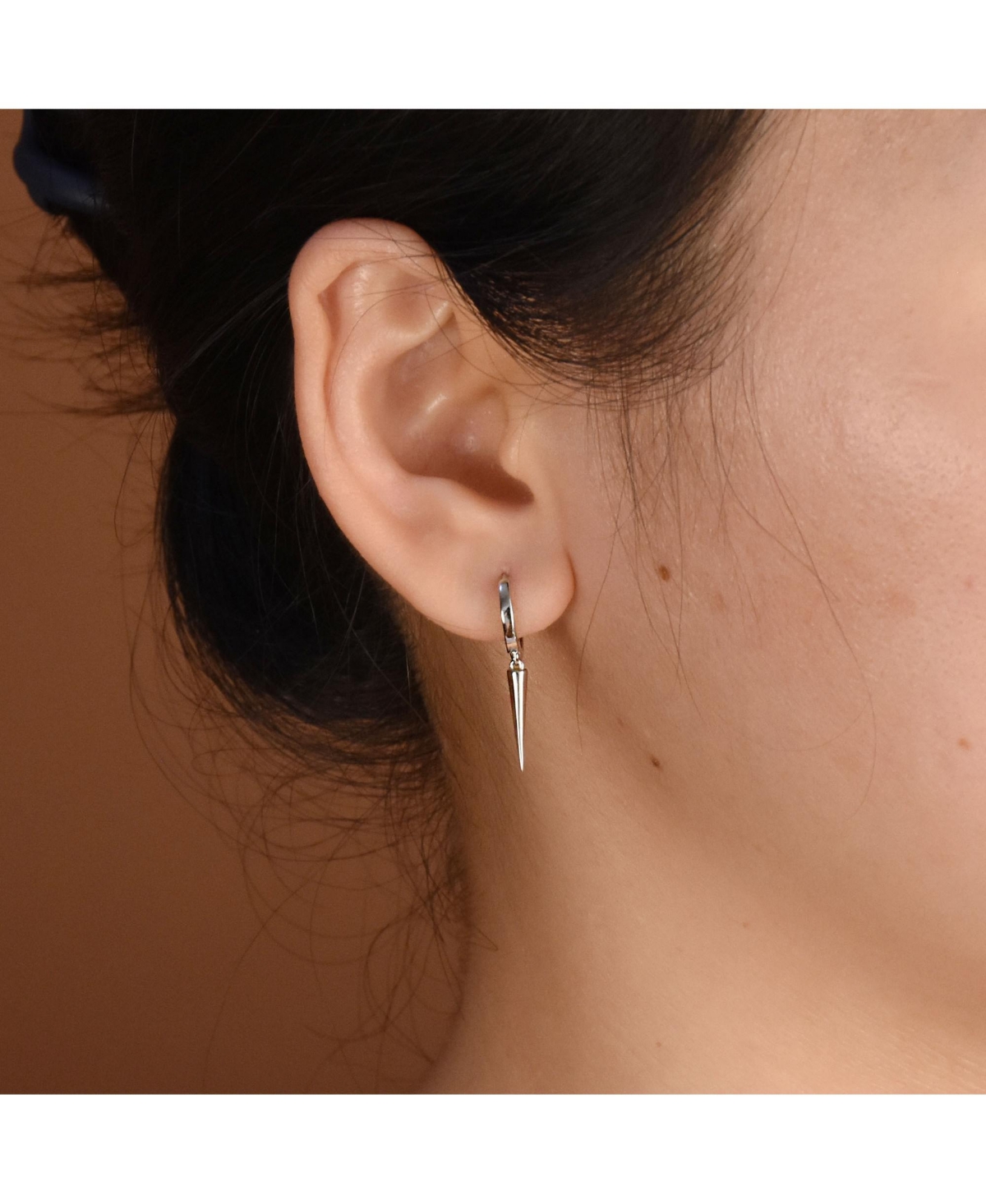 Bling Jewelry Punk Rocker Goth Biker Jewelry Arrow Charm Huggie Dangling Dagger Spike Mini Hoop Earrings For Men Women 14K Yellow Gold Plated .925 Ste