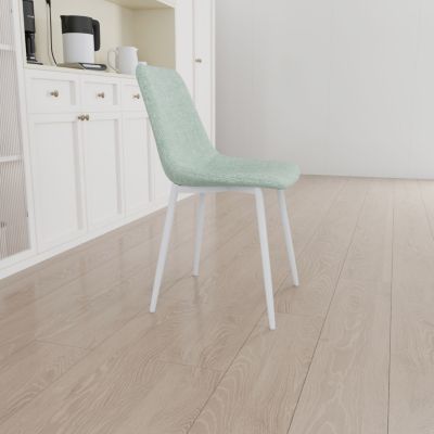 Set of 4 Light GreenModern Linen Dining Chairs