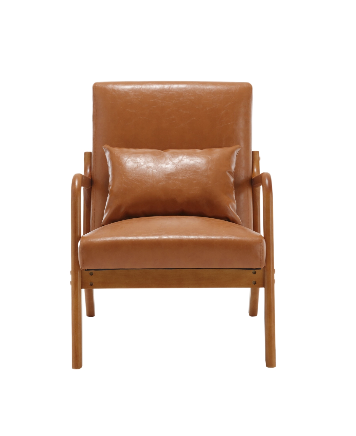 Streamdale Furniture Modern Accent Chair, Solid Wood Padding Lounge Armchairs With One pillow for Living Room, Bedroom, Guest RoomPu)
