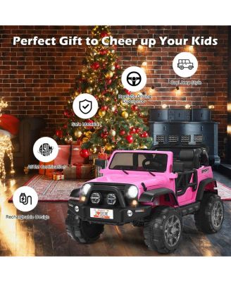 12V 2-Seater Ride-On Truck with Remote Control, Storage, and Music Player