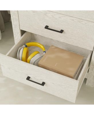 Brown Wood Accent Storage Dresser Organizer With 5 Drawers