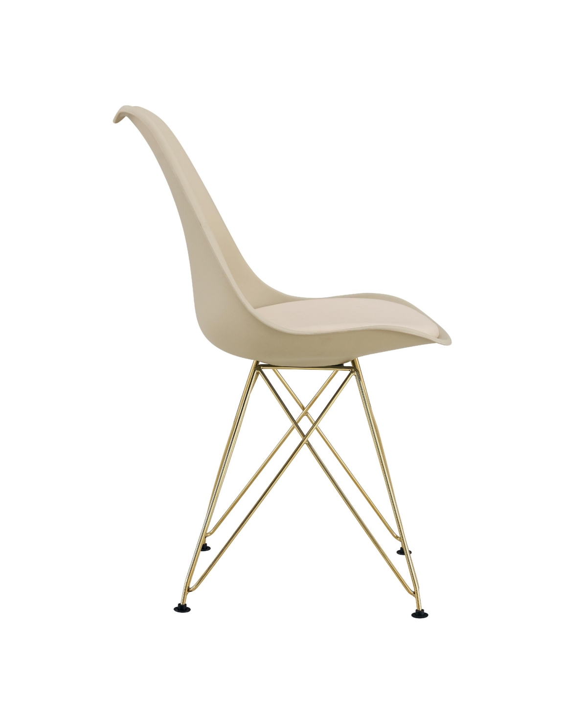Streamdale Furniture Modern Dining Chairs with Shell Lounge Plastic Seat and Golden Steel Legs Kitehcn chairs meeting room chairs living room, Set of