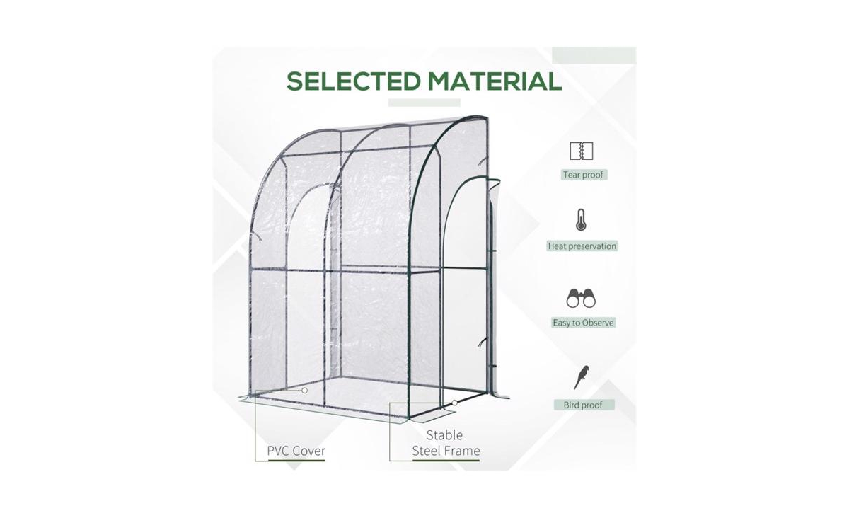Slickblue Walk-in Greenhouse with Green Frame and Clear Panels for Optimal Plant Growth