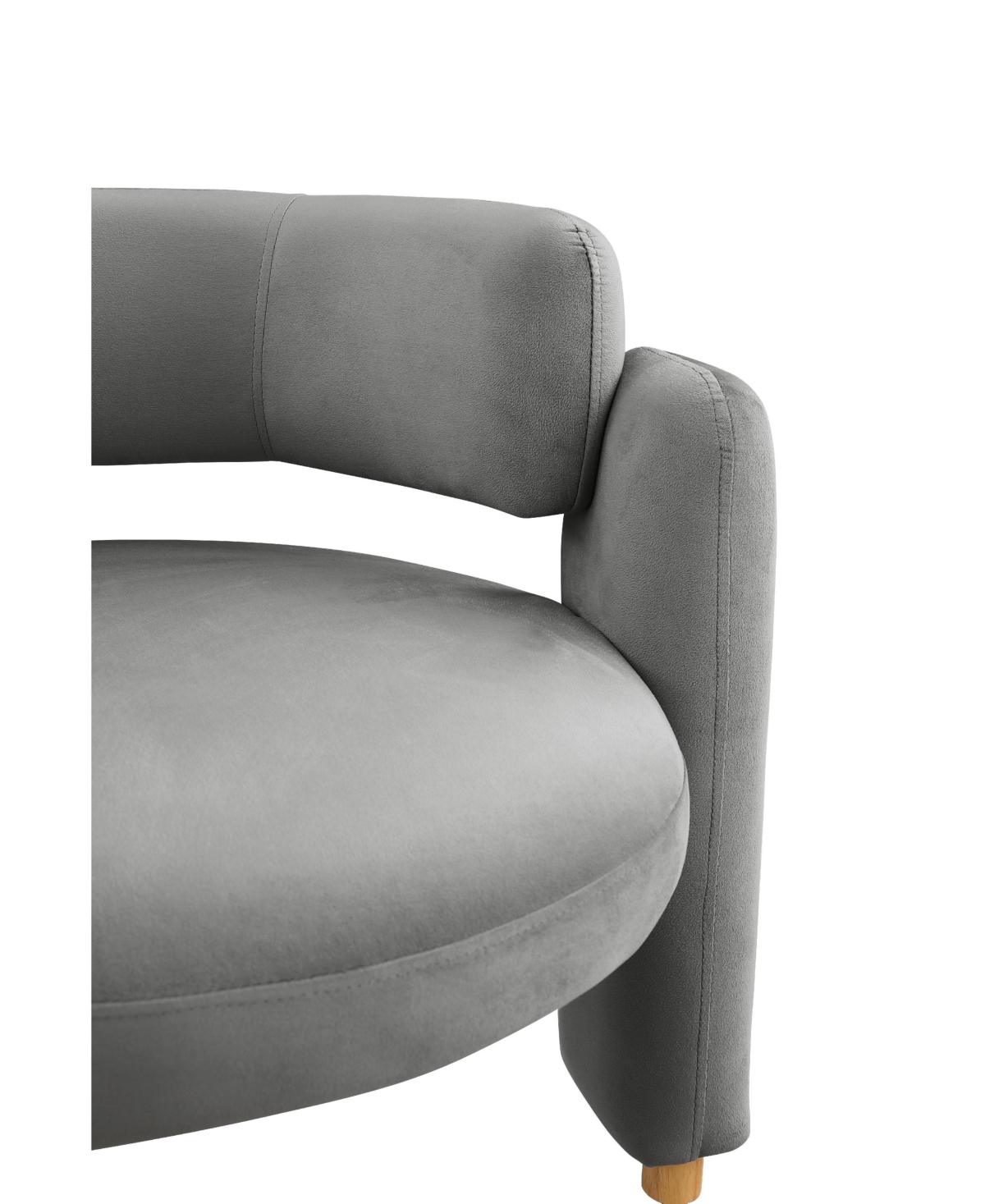 Streamdale Furniture Stylish Barrel Accent Chair: Curved Arms, Waterfall Seat, Hollow Backrest