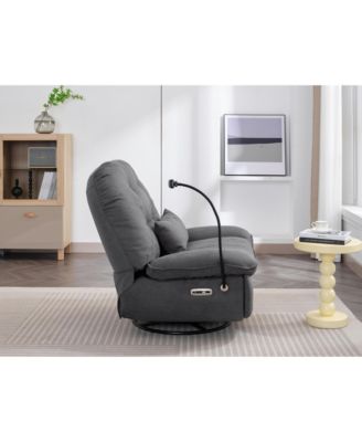 Power Recliner Swivel Glider USB Charger With Bluetooth Music Player Different Function Sleep Working Game and Leisure Model Grey