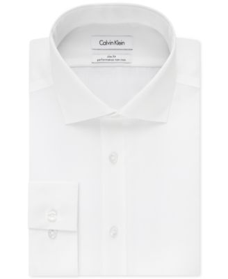 calvin klein men's dress shirt slim fit non iron herringbone