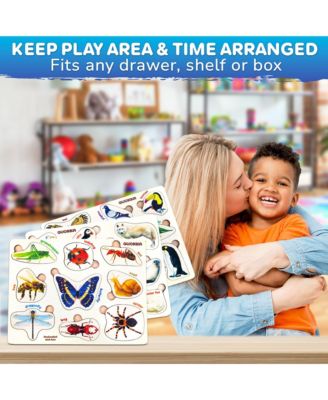 3xSET Wooden Puzzles for Toddlers 1-3 – Montessori Toy