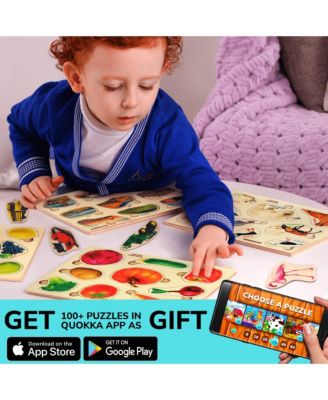 3xSET Wooden Puzzles for Toddlers 1-3 – Montessori Toy