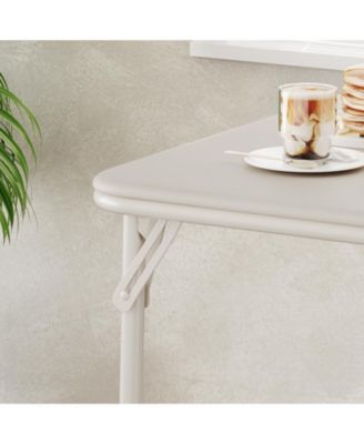 Folding Table, 33.6 Inch Folding Card Table, Portable Square Folding Table with Pu Soft Cushion