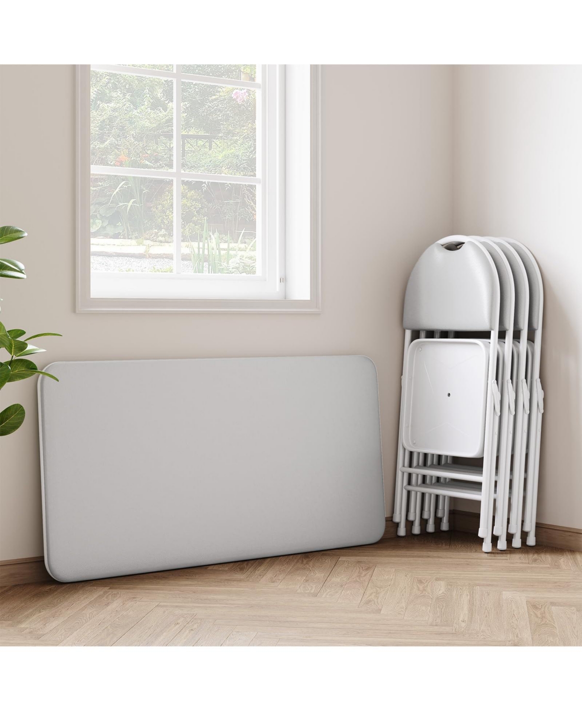 gaomon 5-Piece Card Table Set,Folding Card Table and Chair Set of 5 Portable with Padded Tabletop