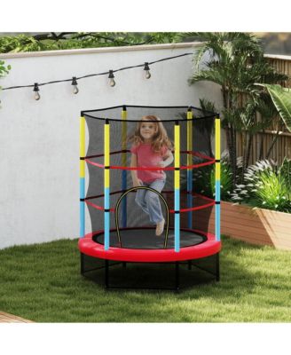 55'' Kids Trampoline Recreational Bounce Jumper W/Safety Enclosure Net Heavy-duty