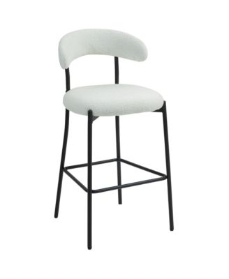 26" Counter Bar Stools with Fabric and Black Base