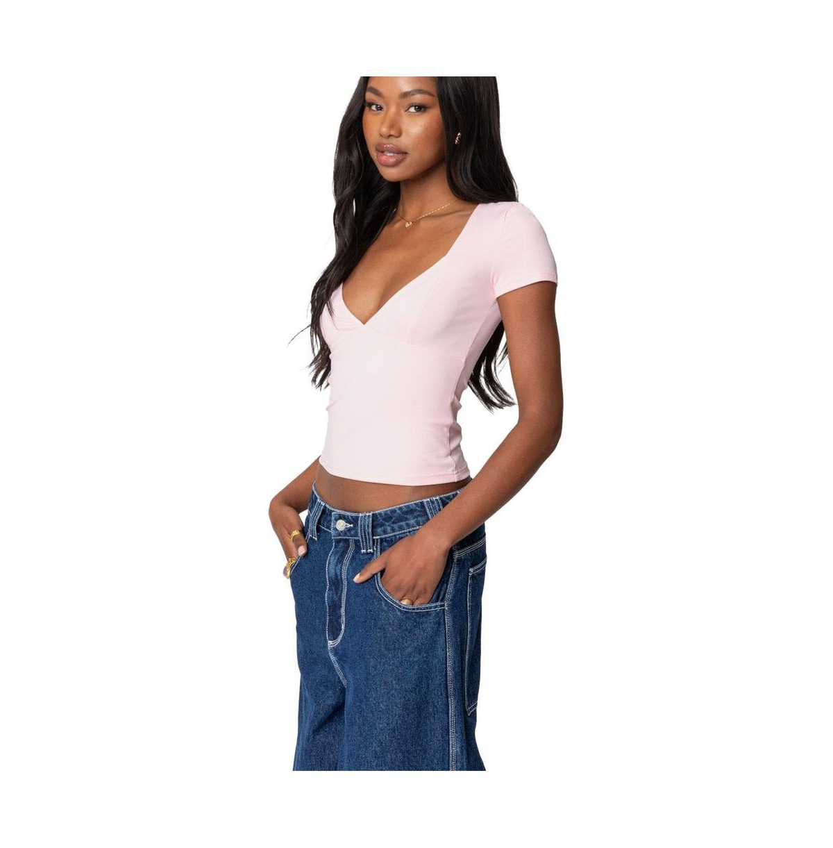 Edikted Women's Katia V Neck Top