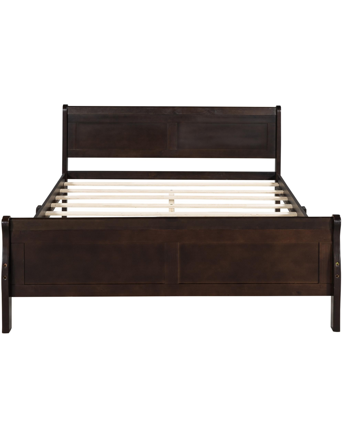 Slickblue Wood Platform Bed with Headboard and Sturdy Wooden Slat Support for Enhanced Mattress Stability