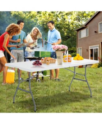 6 FT Portable Folding Camping Table with Carrying Handle for Picnic