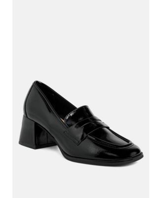 Umdoni Penny Strap Block Heel Loafers