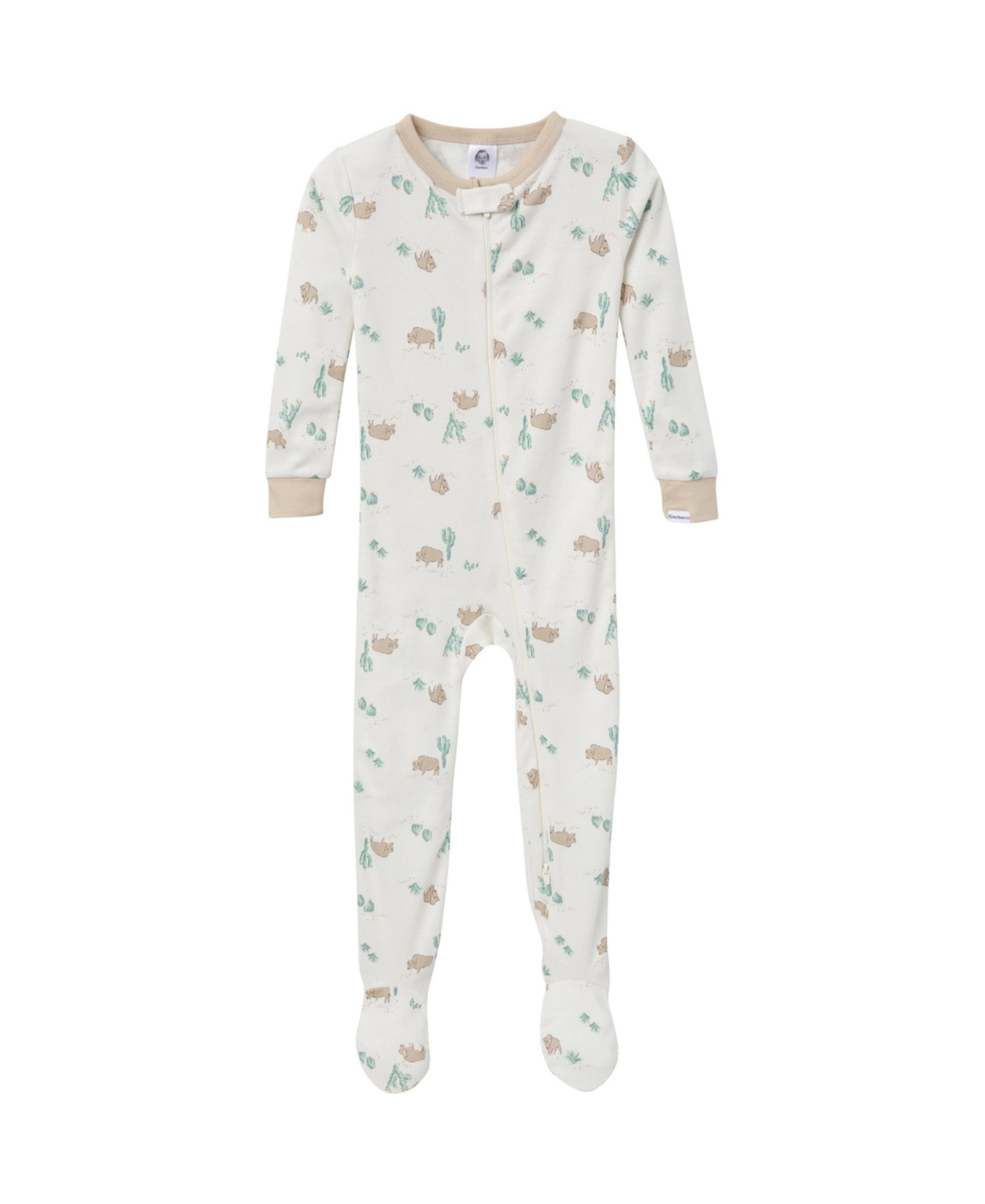 Gerber Toddler Boys Snug Fit Footed Pajamas, 2-Pack,- Desert animals