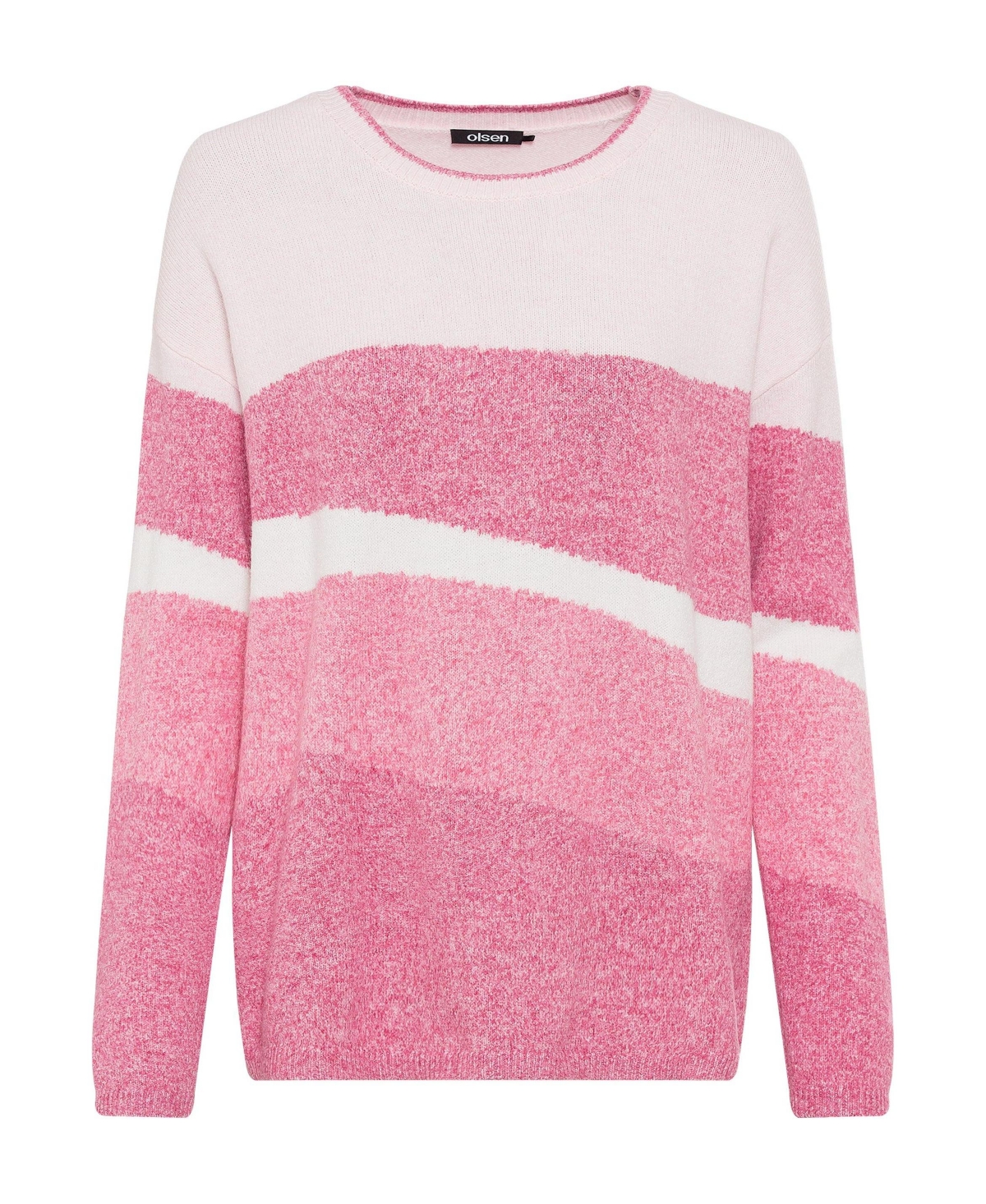 Olsen Women's Long Sleeve Boat Neck Melange Sweater