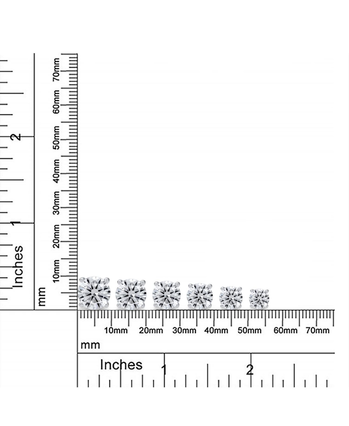 Bling Jewelry Round Solitaire Stud Earrings 4 Prong .925 Sterling Silver 6MM