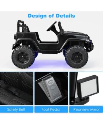 12V Kids Ride-On Jeep with Remote Control, Music Player, and Safety Belt