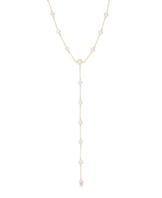 Dripping Mother of Pearl Lariat Necklace