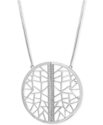 Geo by EFFY&reg; Diamond Openwork Pendant Necklace (1/5 ct. t.w.) in Sterling Silver