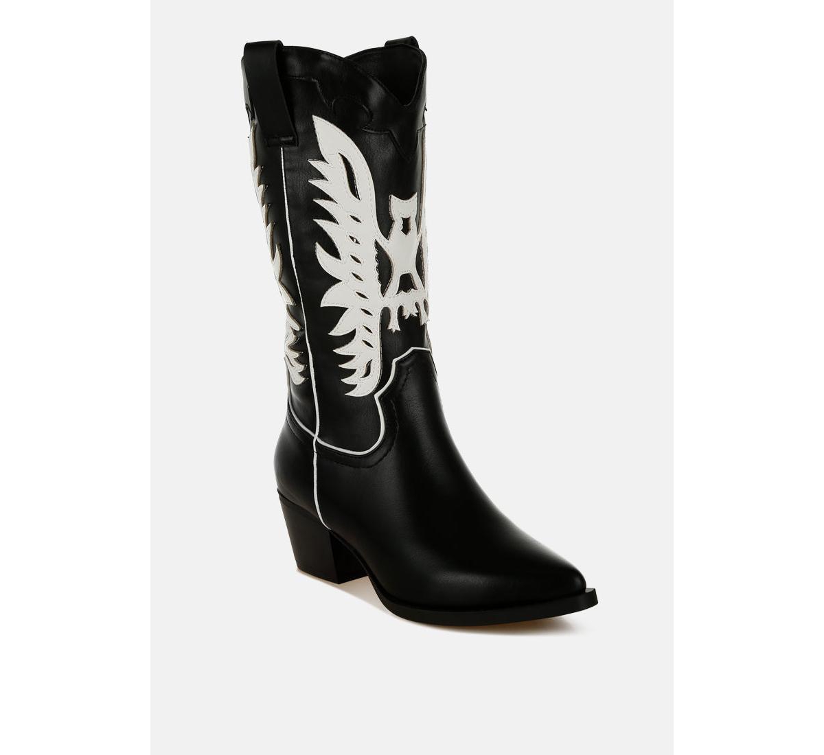 London Rag Thistle Winged Patchwork Cowboy Boots
