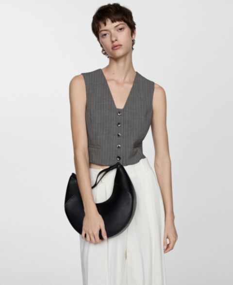 Женские жилеты MANGO Women's Pinstriped Suit Vest