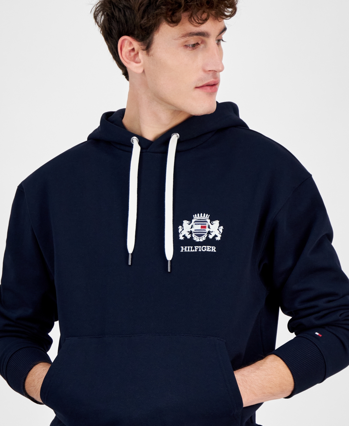 Tommy Hilfiger Men's Embroidered Hilfiger Crest Hoodie
