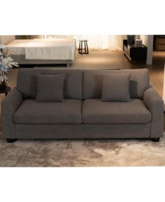 83" Loveseat Sofa for Living Room, Modern Simple Grey Teddy Couch with Wide Armrest, Sturdy Wood Structure