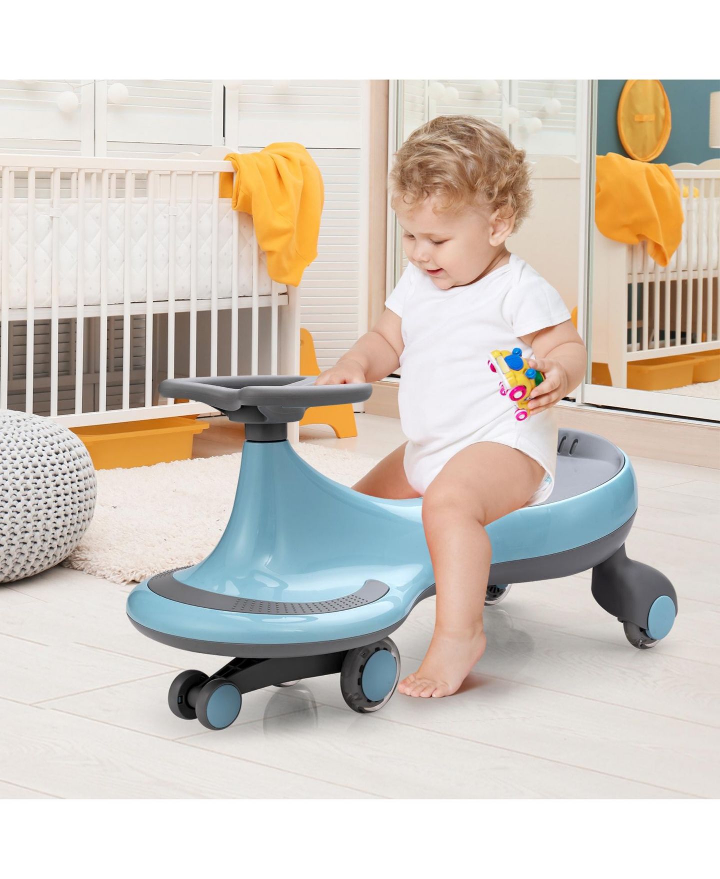 Детская игрушка HONGGE Wiggle Car Battery-Free Ride-On Toy with Flashing Wheels, Ages 3+ — фото 9