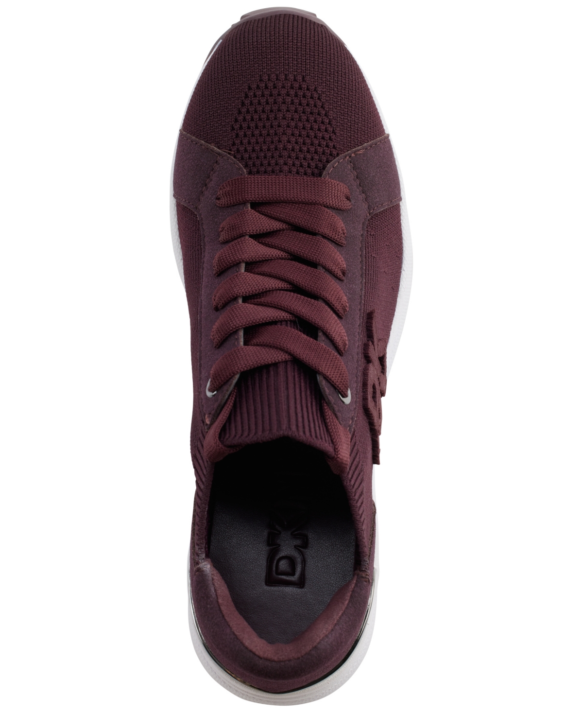 Shop Dkny Women's Kasia Lace-up Wedge Sneakers In Wine