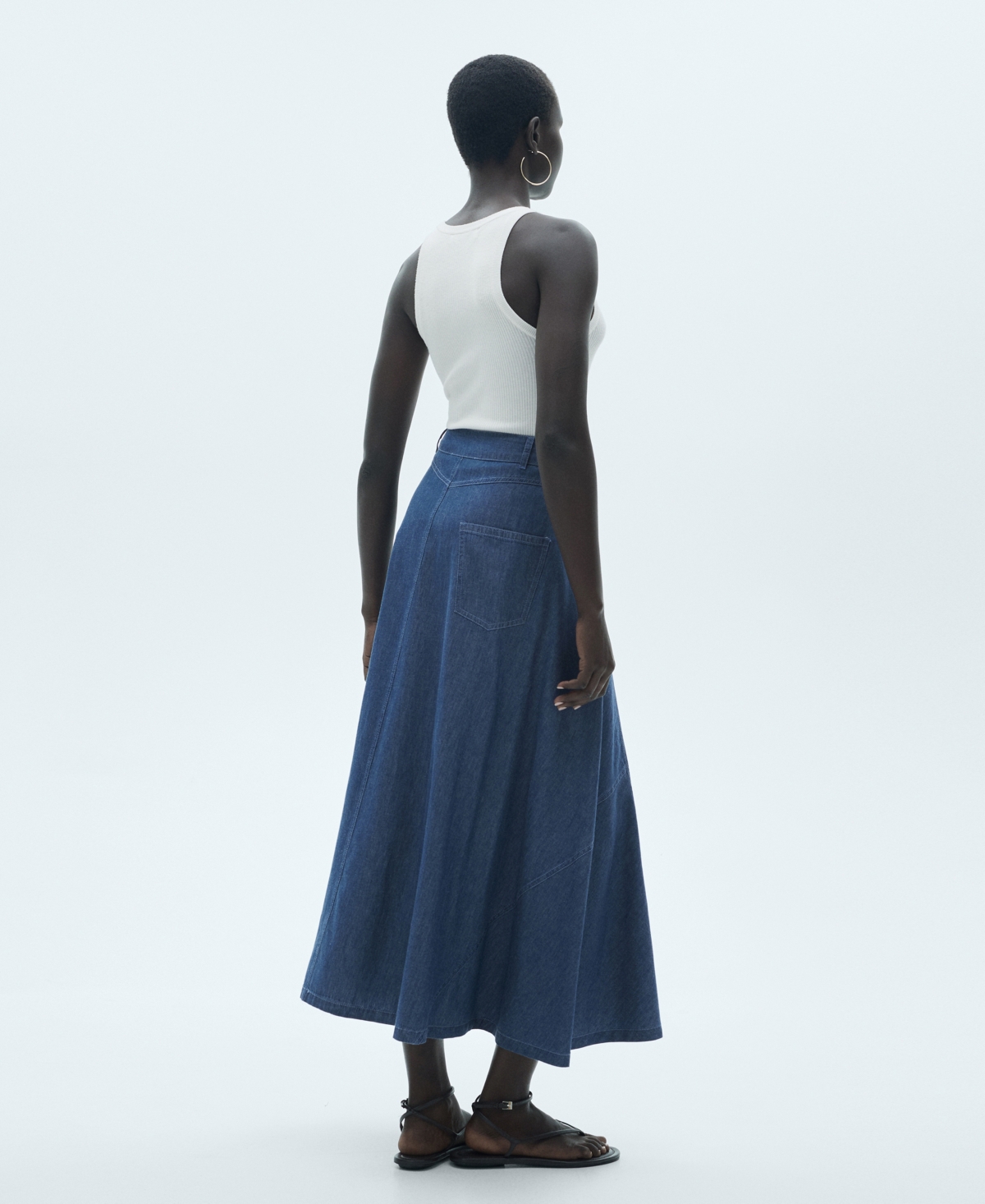 Mango Women's Zipped Denim Skirt