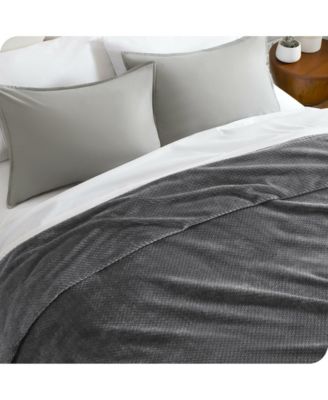 Textured Micro Plush Fleece Blanket, Twin/Twin XL
