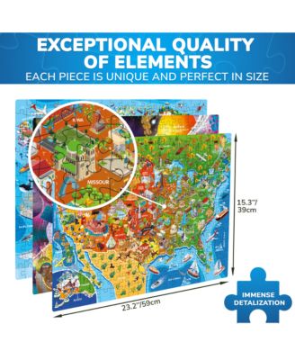 3 Pack Puzzles for Kids Ages 8-10 and Adults - World, USA Map & Space
