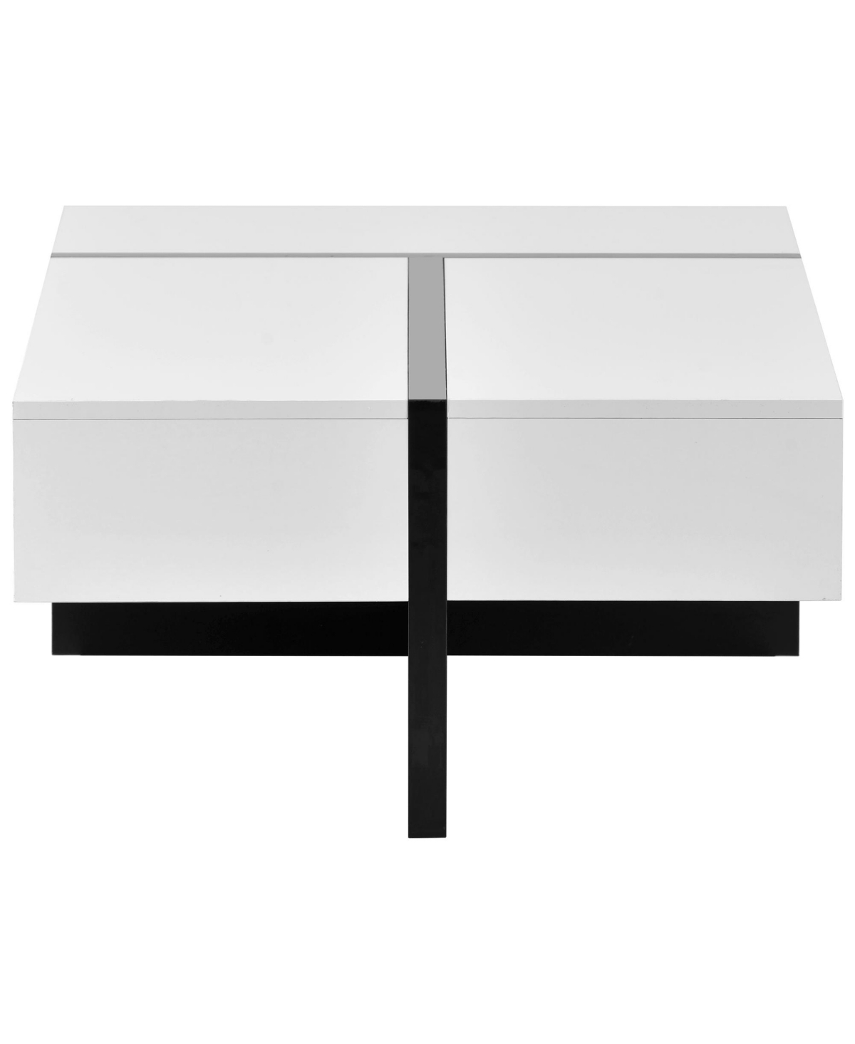 Slickblue Contemporary Rectangle Coffee Table with High Gloss Finish, Modern Center Table for Sofa