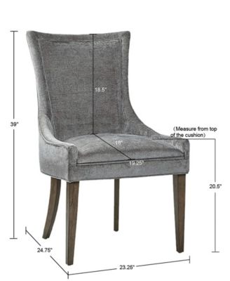 Ultra Traditional Fabric Upholstered Swoop Back Dining Side Chair, Set of 2