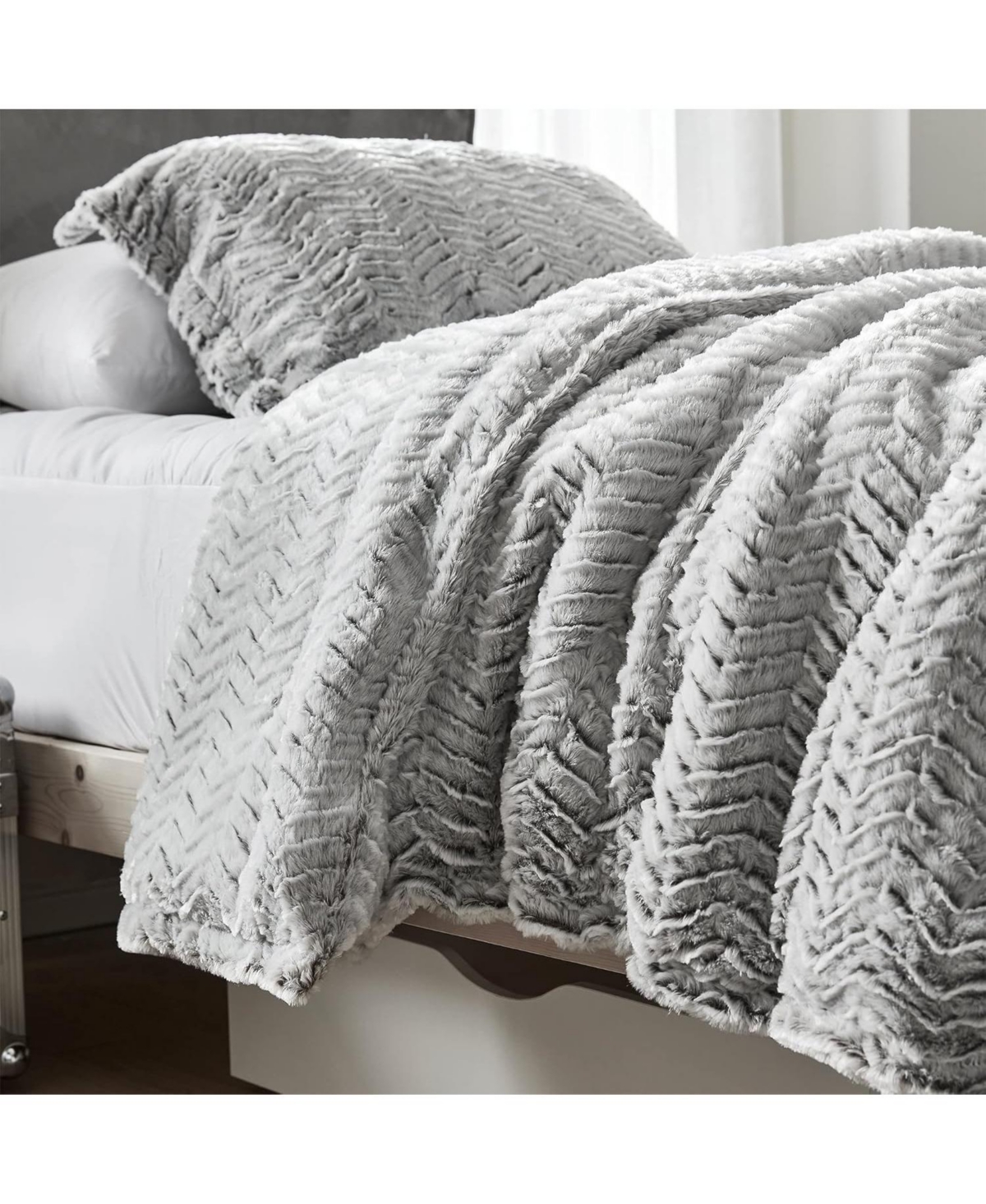 Peak of Cozy - Coma Inducer Oversized Comforter Set - Chevron Frosted Espresso