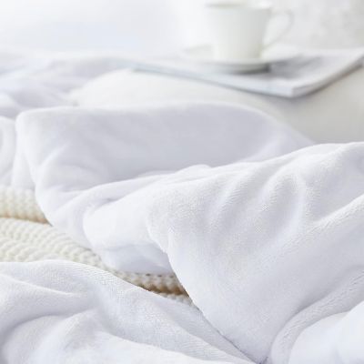 Oversized Comforter Set - The Original Plush - Pearl White , Queen